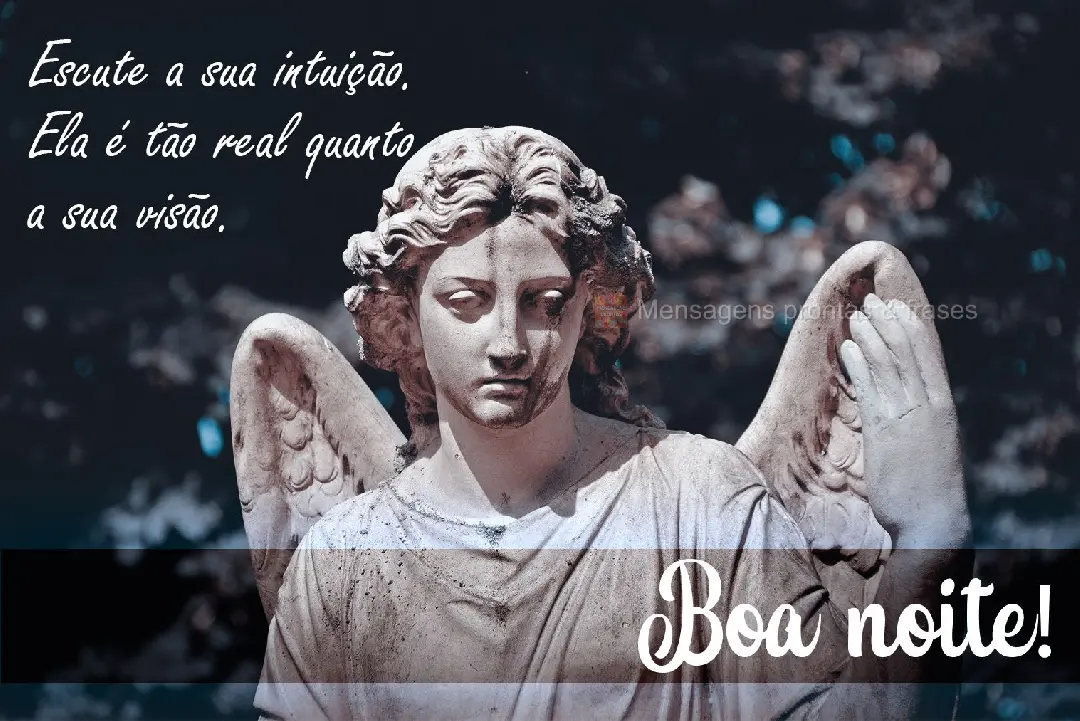 Escute a sua intuição. Ela é tão real quanto a sua visão. Boa Noite!