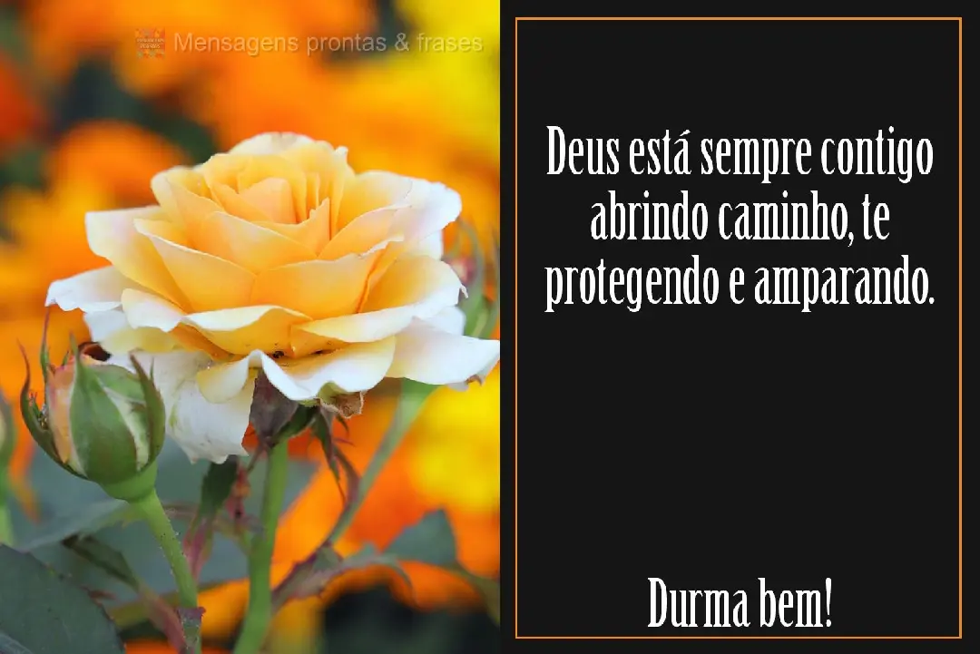 Deus está sempre contigo, abrindo caminho, te protegendo e amparando. Durma bem!