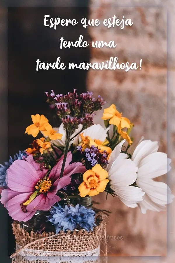 Espero que esteja tendo uma tarde maravilhosa!