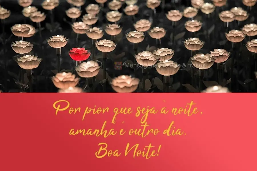 Por pior que seja a noite, amanhã é outro dia. Boa Noite!