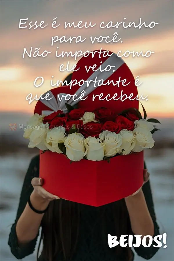 Esse é meu carinho para você. Não importa como ele veio. O importante é que você recebeu. 
 Beijos!