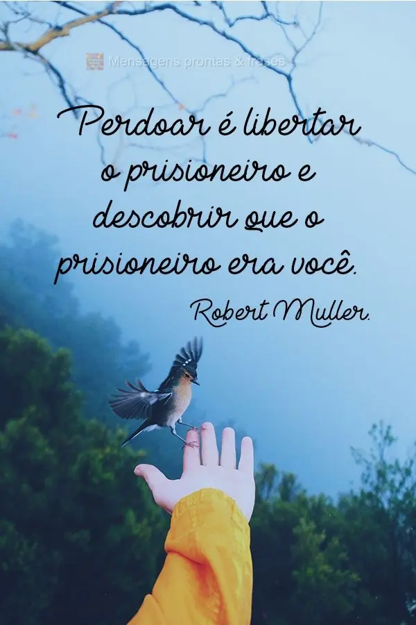 Perdoar é libertar o prisioneiro e descobrir que o prisioneiro era você. 
 Robert Muller.
