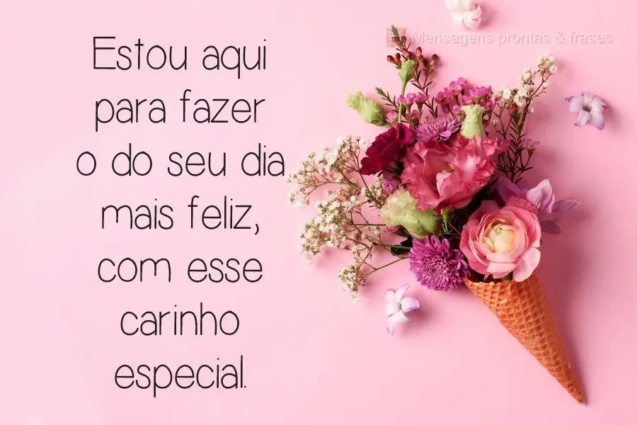 Estou aqui para fazer o seu dia mais feliz, com esse carinho especial.
