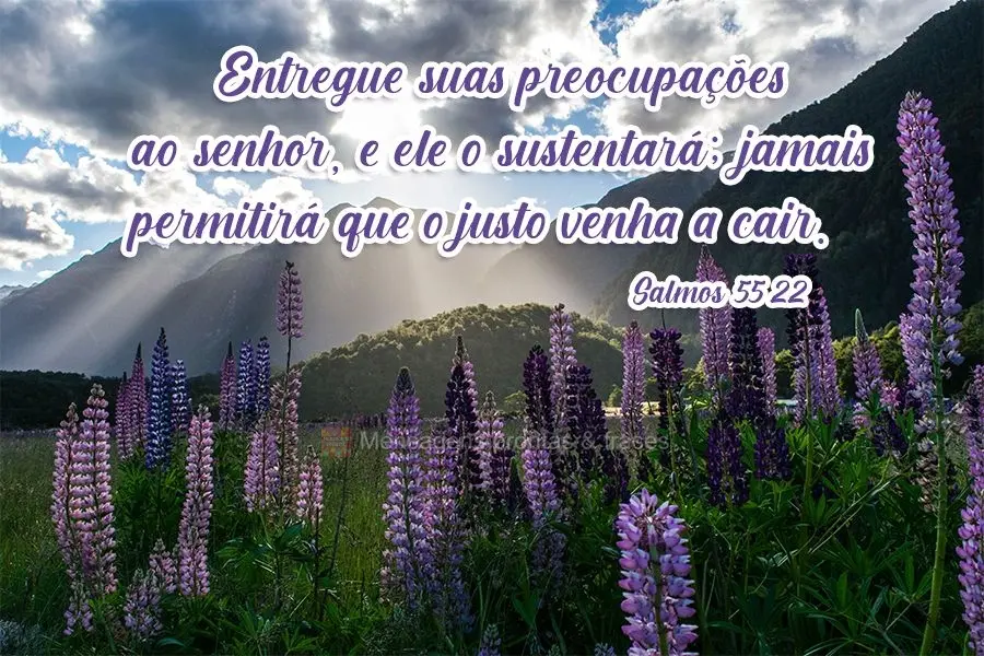 Entregue suas preocupações ao Senhor, e ele o sustentará; jamais permitirá que o justo venha a cair. 
 Salmos 55:22