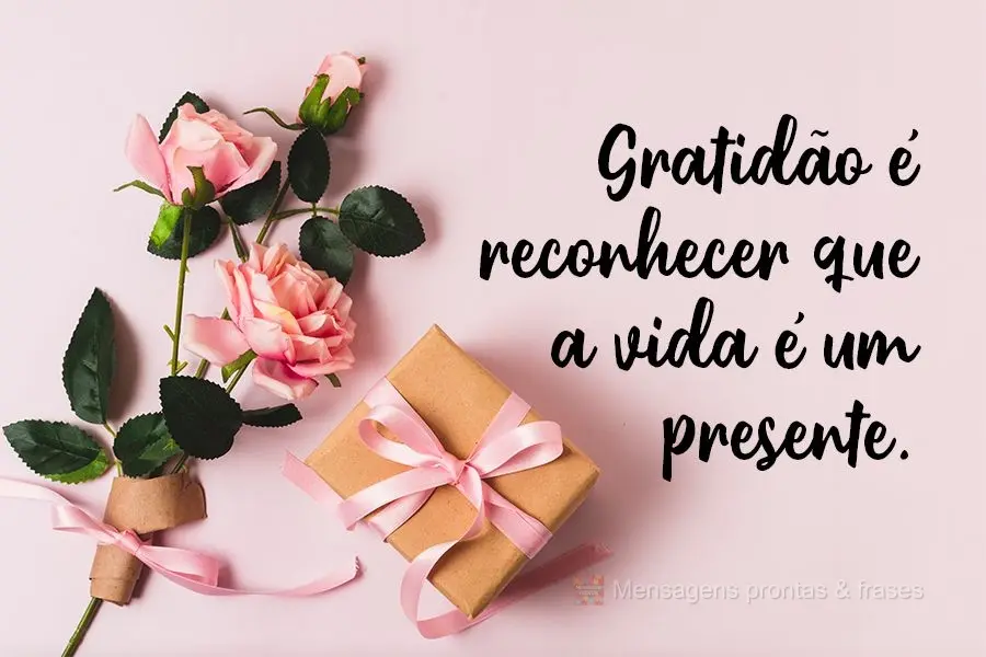 Gratidão é reconhecer que a vida é um presente.
