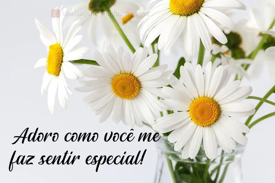 Adoro como você me faz sentir especial!

