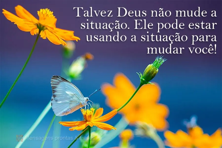 Talvez Deus não mude a situação. Ele pode estar usando a situação para mudar você!
