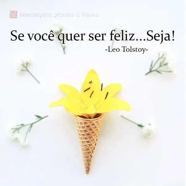 Se você quer ser feliz...Seja! 
 Leo Tolstoy
