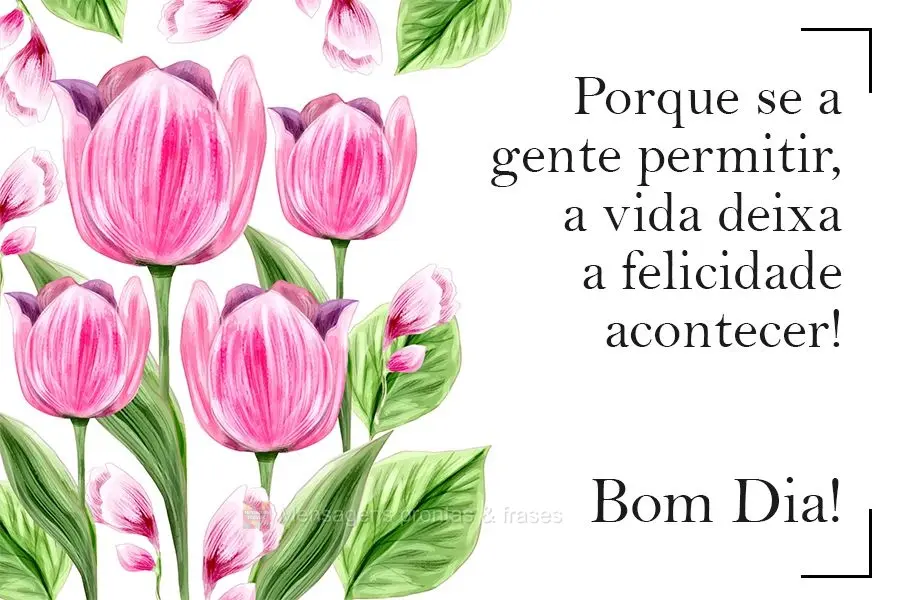 Porque se a gente permitir, a vida deixa a felicidade acontecer!  Bom Dia!