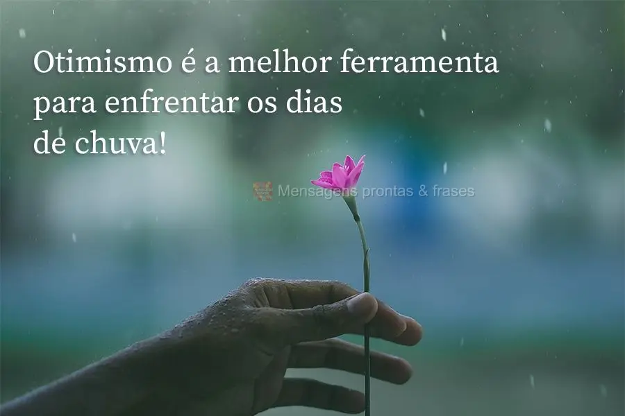 Otimismo é a melhor ferramenta para enfrentar os dias de chuva!
