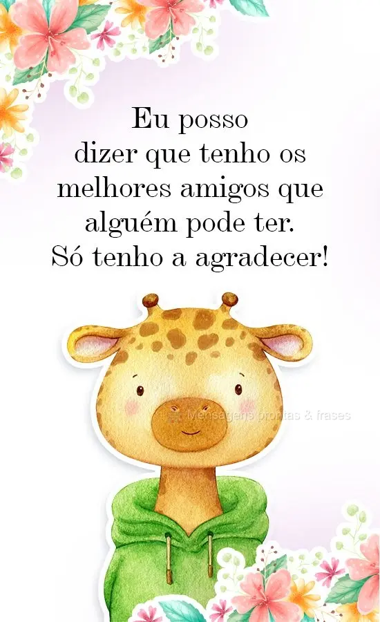 Eu posso dizer que tenho os melhores amigos que alguém pode ter. Só tenho a agradecer!
