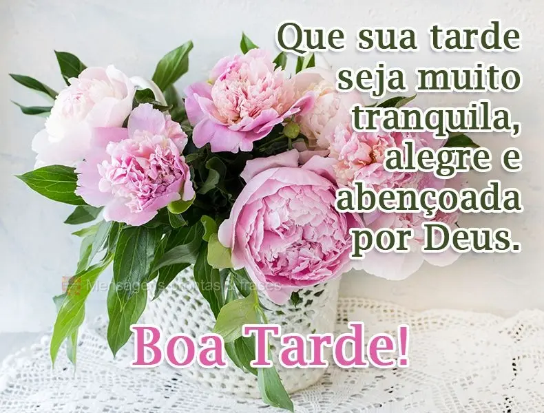 Que sua tarde seja muito tranquila, alegre e abençoada por Deus.
  Boa Tarde!
