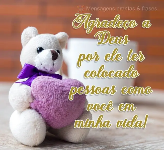Agradeço a Deus por ele ter colocado pessoas como você em minha vida!
