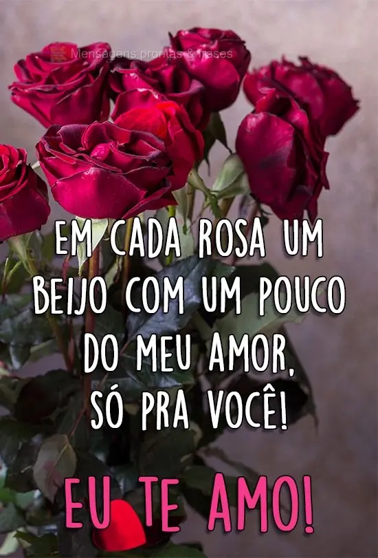 Em cada rosa um beijo com um pouco do meu amor, só pra você! 
 Eu te amo!