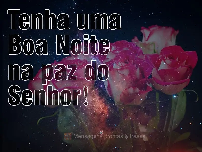 Tenha uma Boa Noite na paz do Senhor!
