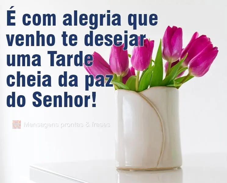 É com alegria que venho te desejar uma Tarde cheia da paz do Senhor! 
