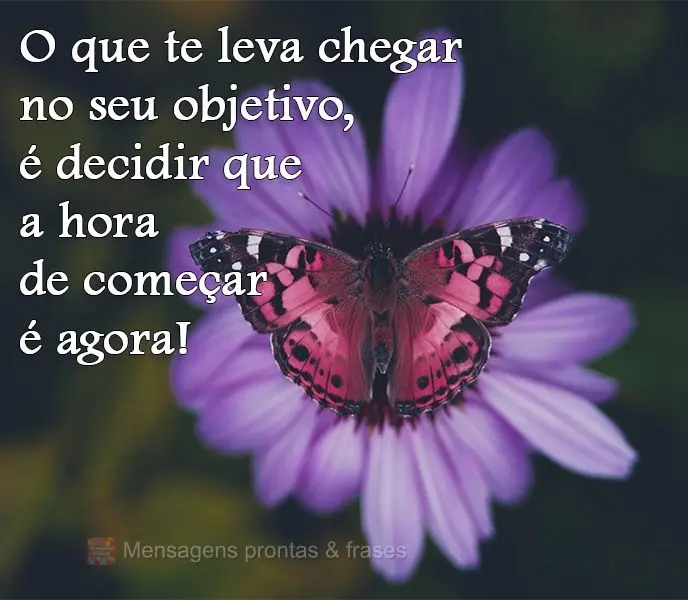 O que te leva a chegar no seu objetivo, é decidir que a hora de começar é agora!
