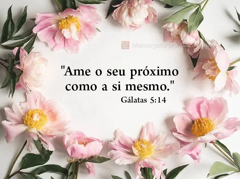 "Ame o seu próximo como a si mesmo." 
 Gálatas 5:14