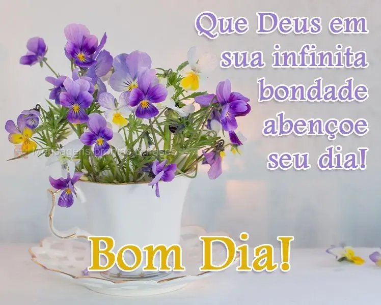 Que Deus em sua infinita bondade abençoe seu dia! 
 Bom Dia!