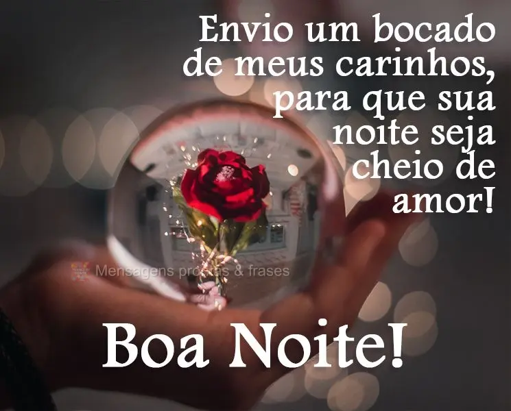 Envio um bocado de meus carinhos, para que sua noite seja cheia de amor!  Boa Noite!