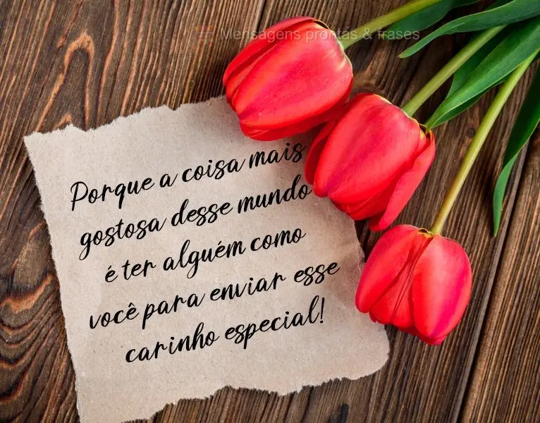 Porque a coisa mais gostosa desse mundo é ter alguém como você para enviar esse  carinho especial!
