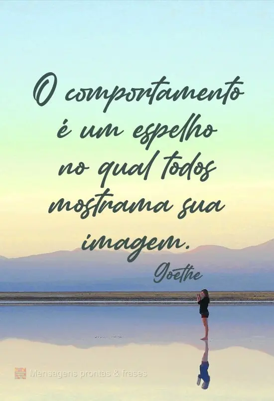 "O comportamento é um espelho no qual todos mostram a sua imagem."
 Goethe