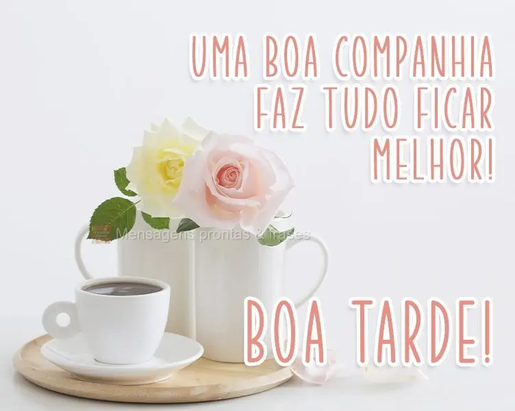 Uma boa companhia faz tudo ficar melhor! 
 Boa tarde!
