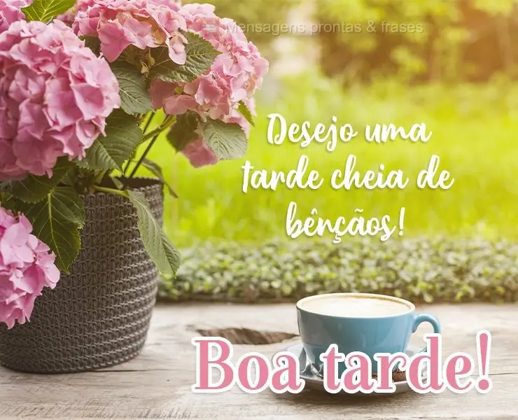 Desejo uma tarde cheia de bênçãos! 
 Boa tarde!