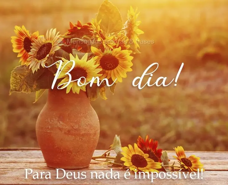 Para Deus nada é impossível! 
 Bom dia!