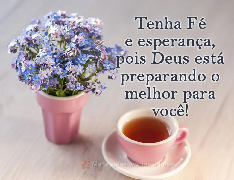 Tenha Fé e esperança pois Deus está preparando o melhor para você!
