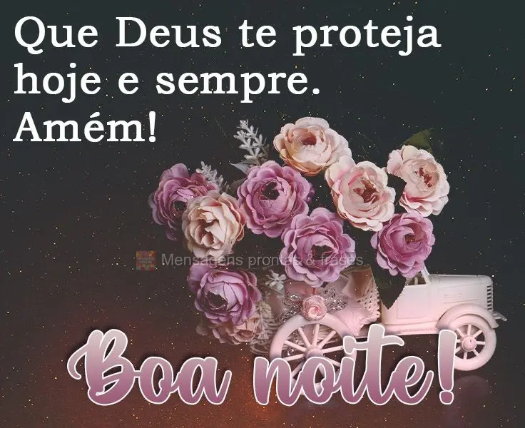 Que Deus te proteja hoje e sempre. Amém! 
 Boa noite!