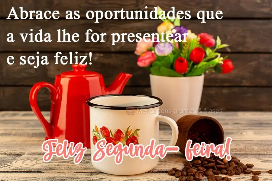 Abrace as oportunidades que a vida lhe for presentear e seja feliz!  Feliz Segunda- Feira!