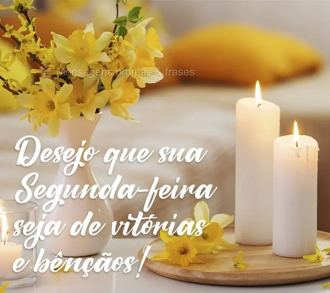 Desejo que sua Segunda-feira seja de vitórias e bênçãos!