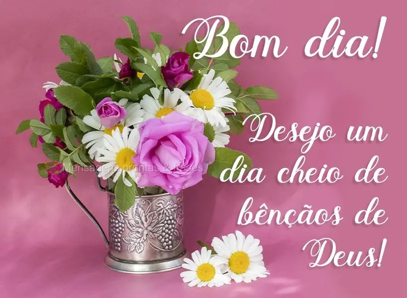 Desejo um dia cheio de bênçãos de Deus! Bom dia!