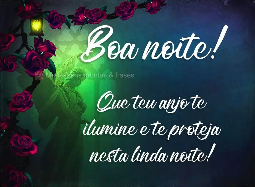 Que teu anjo te ilumine e te proteja nesta linda noite! Boa noite! 