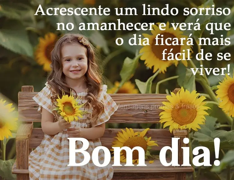 Acrescente um lindo sorriso no amanhecer e verá que o dia ficará mais fácil de se viver! Bom dia! 