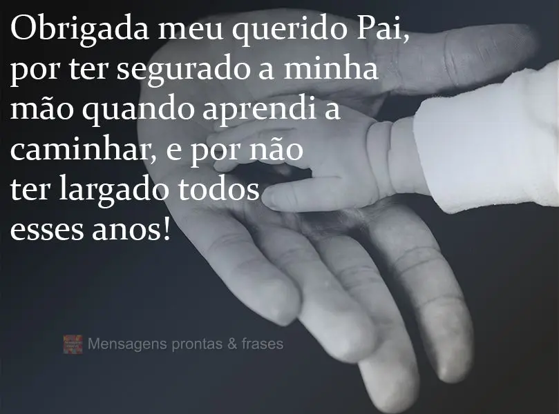 Obrigada meu querido Pai, por ter segurado a minha mão quando aprendi a caminhar e por não ter largado todos esses anos!