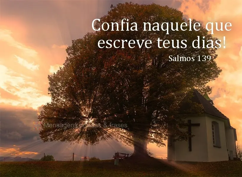Confia naquele que escreve teus dias!  Salmos 139