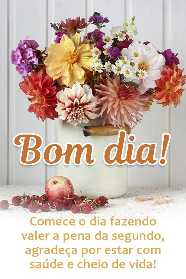 Comece o dia fazendo valer a pena cada segundo, agradeça por estar com saúde e cheio de vida! Bom dia! 