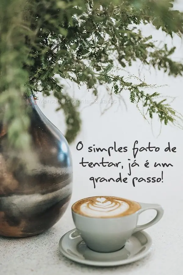 O simples fato de tentar, já é um grande passo!
