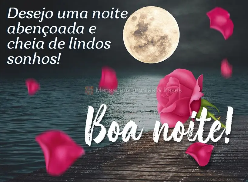 Desejo uma noite abençoada e cheia de lindos sonhos! Boa noite! 