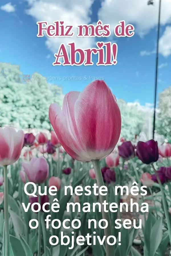 Que você mantenha o foco no seu objetivo! Feliz mês de Abril! 