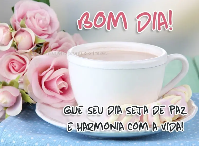Que seu dia seja de paz e harmonia com a vida! Bom dia! 