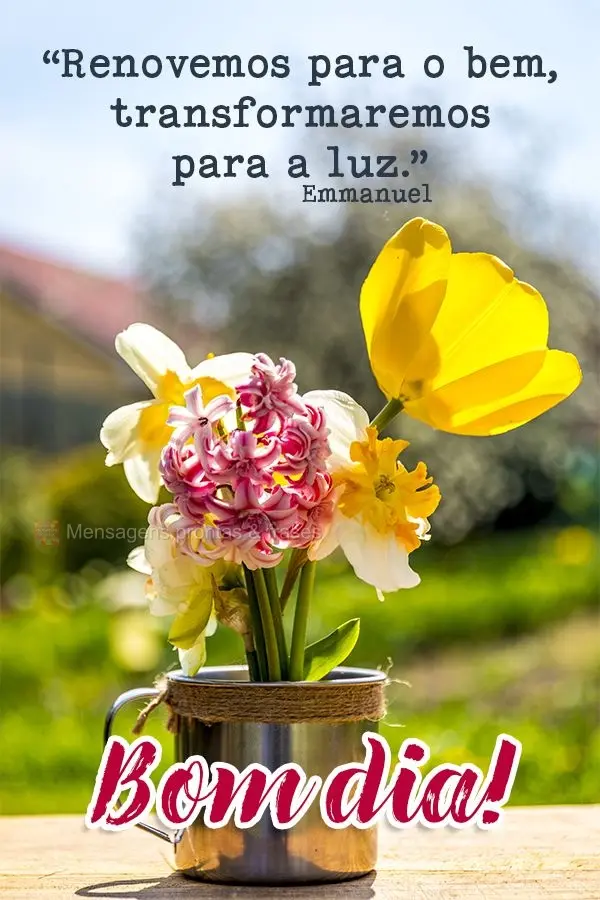 “Renovemos para o bem, transformaremos para a luz." Bom Dia! Emmanuel 
