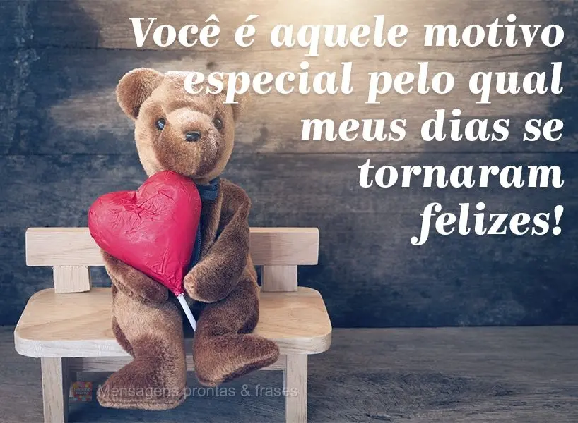 Você é aquele motivo especial pelo qual meus dias se tornaram felizes!