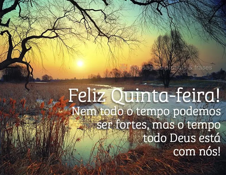 Nem todo o tempo podemos ser fortes, mas o tempo todo Deus está com nós! Feliz Quinta-feira!