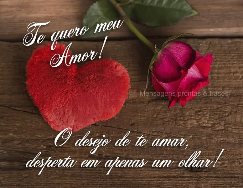 O desejo de te amar desperta em apenas um olhar! Te quero meu amor!
