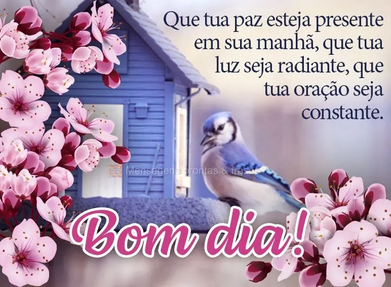Que tua paz esteja presente em sua manhã, que tua luz seja radiante, que tua oração seja constante. Bom dia!