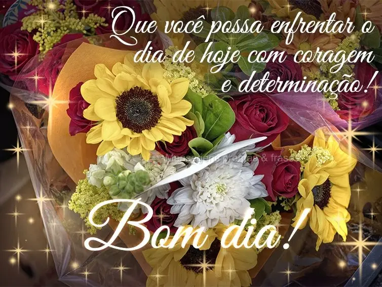 Que você possa enfrentar o dia de hoje com coragem e determinação! Bom dia!