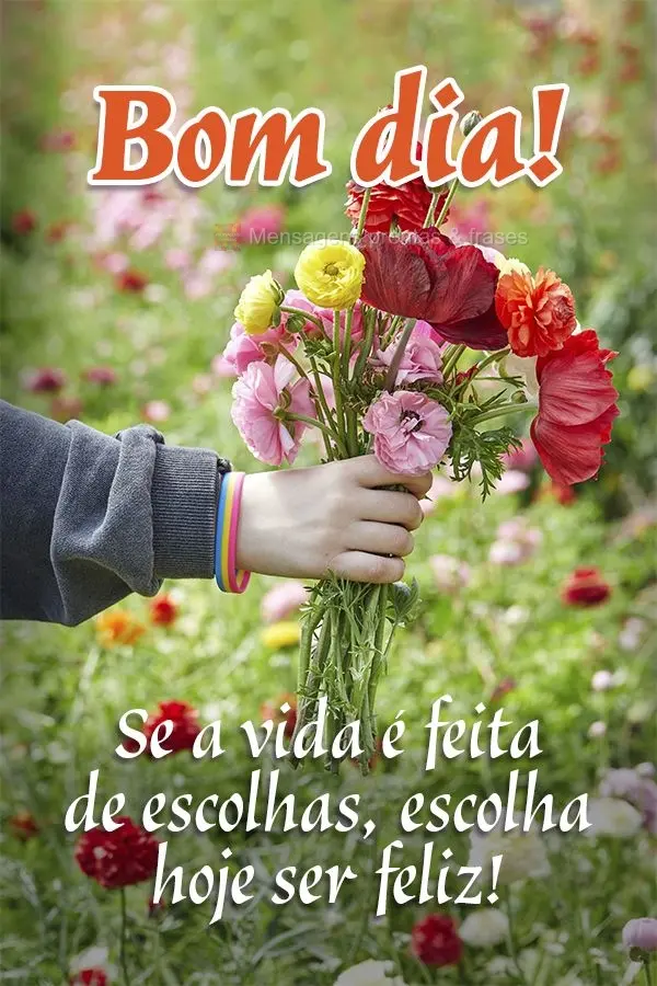 Se a vida é feita de escolhas, escolha hoje ser feliz! Bom dia!